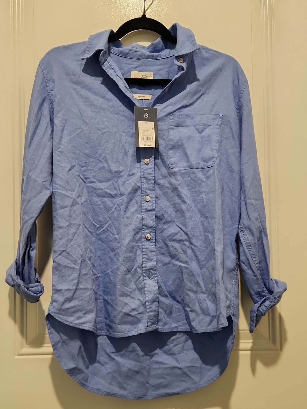 Universal Thread Blue Chambray Button-Down Shirt - Small